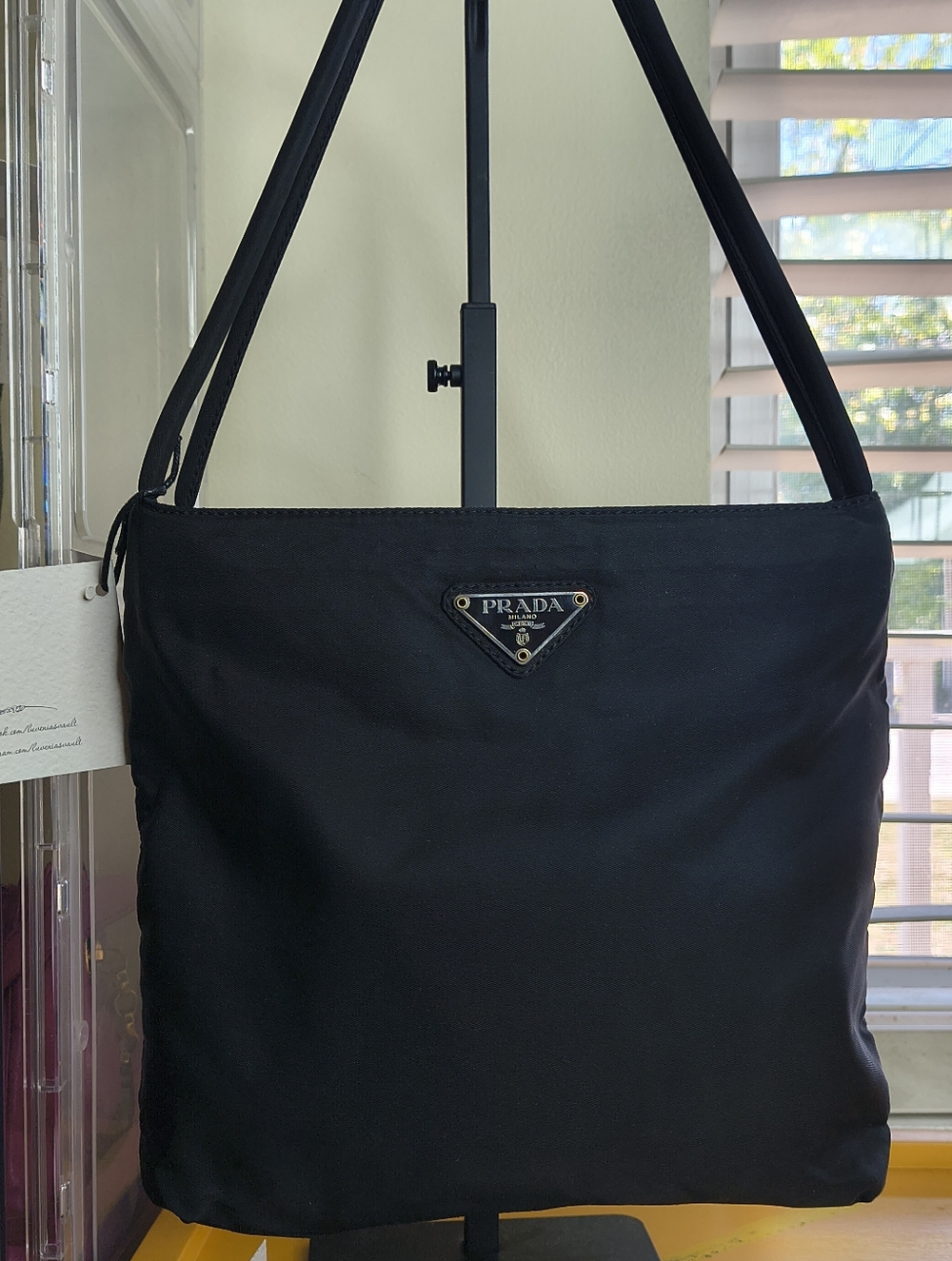 Prada Black Nylon Tessuto Small Tote Bag - Vintage - COA Included - very clean